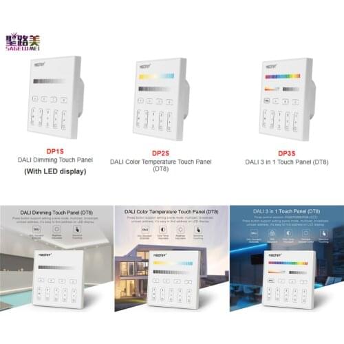 Miboxer DP1S/DP2S/DP3S Single Color/CCT/RGB/RGBW/RGB+CCT 3IN 1 smart led dimmer controller for led lamp DT6/8 Dimmer Touch Panel