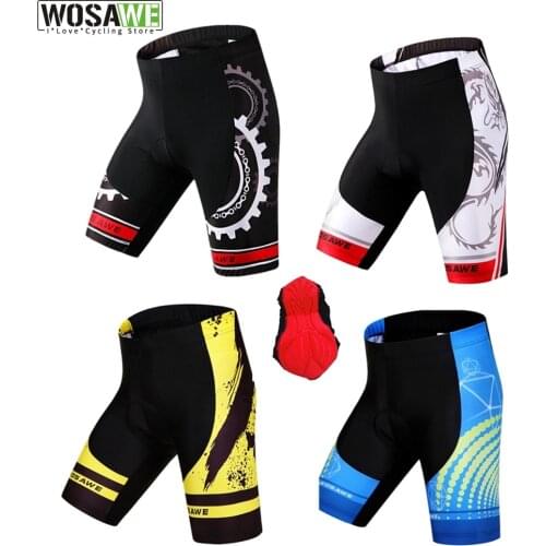 WOSAWE Cycling Shorts Men Tight Anti-Slip Bicycle 3D Gel Padded Ciclismo Mujer MTB Shorts Downhill Riding Mountain Bike Shorts