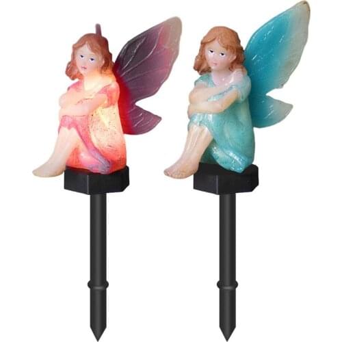 Outdoor waterproof solar sensor garden waterproof landscape light flower fairy energy-saving LED lawn ground plug decor light