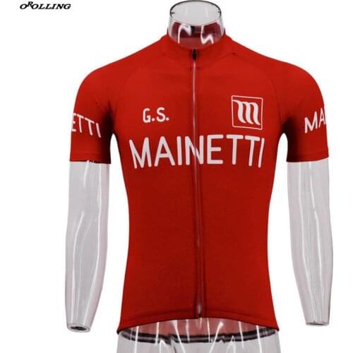 New Red Retro Team Pro Cycling Jersey Customized Road Mountain Race Tops Maillot Classical OROLLING