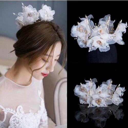 New High Quality Fashion Crystal Flowers Rhinestone Wedding Hair Accessory Bride Hair Jewelry Prom Party Headdress