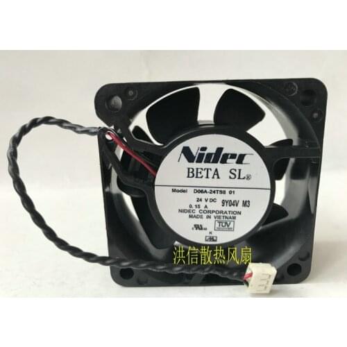 Original Nidec 6025 d06a-24ts8 01 DC24V 0.15A inverter cooling fan
