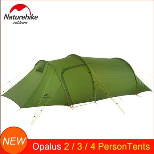 Naturehike Opalus Tunnel Tent for 2/3/4 Persons Waterproof 20D/210T Fabric Lightweight Outdoor Camping Travel Tent NH17L001-L