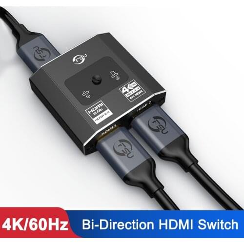 DUPILINK HDMI-compatible Splitter 4K 60Hz Adapter HDMI Switcher 2 in 1 Converter for latop Macbook Air HDTV PS4 HDMI Switch