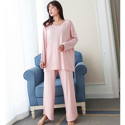 Pajamas for women new modal cotton pyjamas women autumn winter sleepwear set casual loose home clothes korean pijama feminino