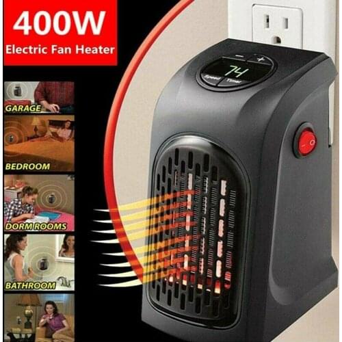 Electric Wall Heater Mini Portable Plug-in Personal Space Warmer for Indoor Heating Camping Any Place Adjustable Thermostat