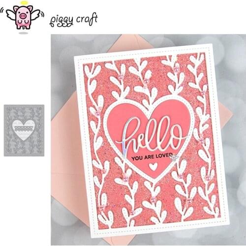 Piggy Craft metal cutting dies cut die mold New Heart Vines frame Scrapbook paper craft knife mould blade punch stencils dies