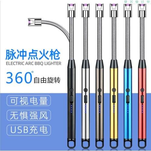 USB arc pulse Rechargeable plasma electronic igniter cooker candle stove firework 360 degree hose aluminum tube Safety lighter