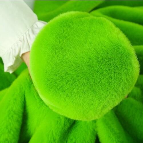 Green Imitation Rex Rabbit Hair Fur Plush Fabric Counter Display Background Cloth Clothing Scarf Vest Fur Collar Fabric
