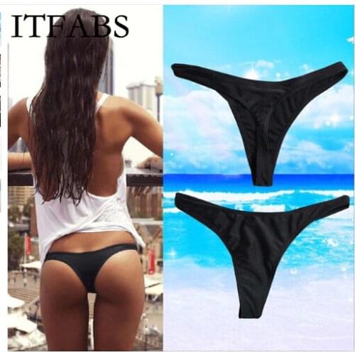ITFABS Women Swimwear Swim Briefs female Triangle Bikini Thong Bikini Bottom Two-Piece Separates Sexy Brazilian Underwear