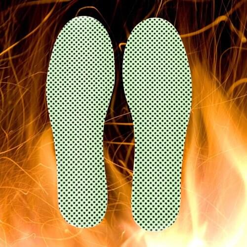 1pair Heated Insoles Self-heating Winter Insoles For Footwear Heating Insoles Warm Therapy Reflexology Natural Tourmaline Pads