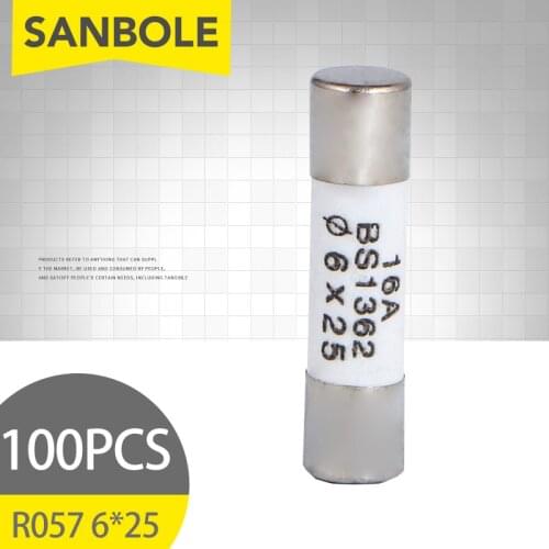 100pcs Ceramics Fuse Tube 6*25 R057 Fusible Core 250V Mini Industrial Accessory 1A 2A 3A 5A 6A 10A 16A 20A
