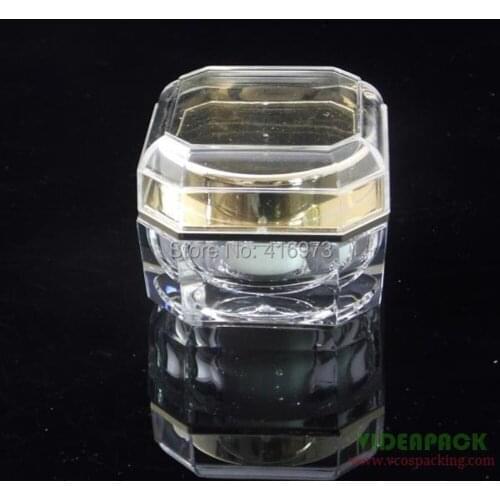 100pcs/lot hight end cosmetic acrylic square jar 5g 5ml