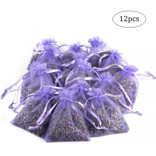 12pcs Lavender Scented Sachets Bag For Closets Drawers Durable Multi-purpose Filled With Naturally Dried Lavender Flower Buds