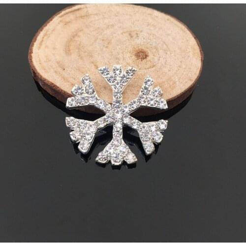 50pcs Snowflake Flower Crystal Rhinestone Applique Flatback Buckle Button Accessory Cocktail Shoes Bag Dress Decor Embellishment