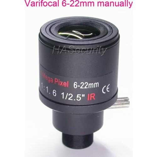 6-22mm Varifocal Manual Zoom & Focus 5.0MP optical LENs M12 mount for CCTV camera installation / assembly