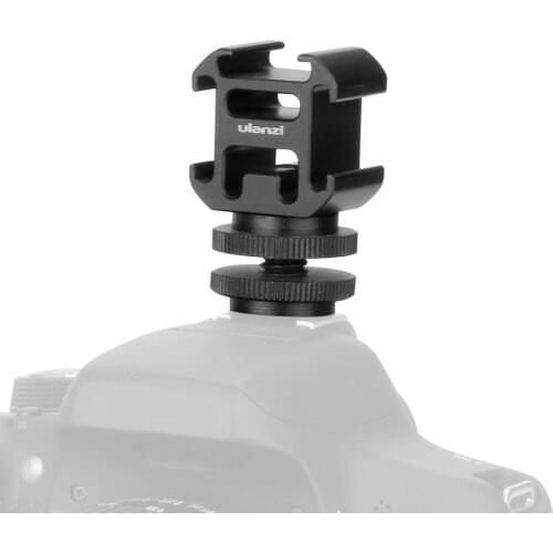Ulanzi 3 Cold Shoe On-Camera Mount Adapter Extend Port for Canon Nikon Pentax DSLR for Microphone Monitor LED Video Light Camera