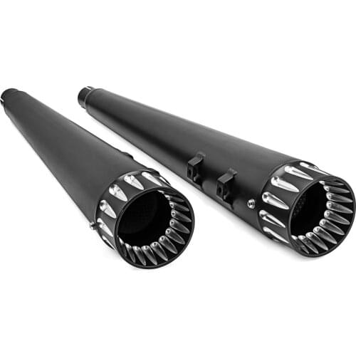 Motorcycle Accessories Black 4" Megaphone Style Slip-On Mufflers Exhaust, Exhaust Pipes For Harley Davidson Touring 1995-2016