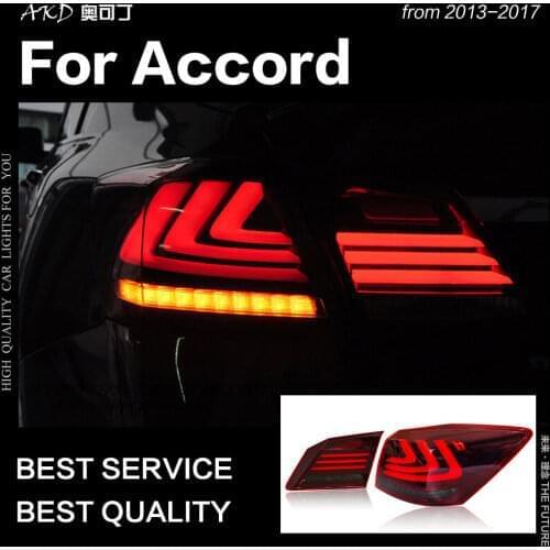 AKD Car Styling for Accord Tail Lights 2013-2017 Accord LED Tail Lamp LED Rear Lamp DRL Signal Brake Reverse auto Accessories
