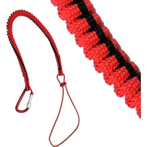 Safety Bungee Tether Tool Lanyard With Carabiner Hook 8kg Capacity For Climbing Working