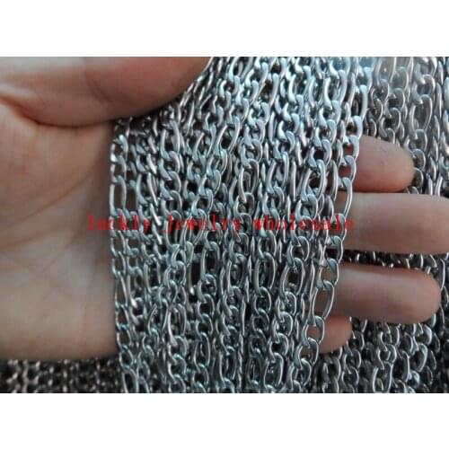 Lot 50meter wholesale 4.5mm NK figaro Link Chain Stainless Steel Jewelry Marking Finding Chain DIY Necklace bracelet