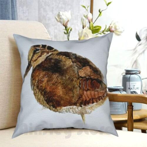 Woodcock Watercolour Design Pillow Case Printed Home Soft DIY Pillow cover Woodcock Wildlife Game Farm Animal Watercolour