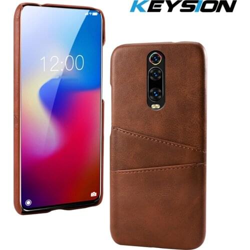 KEYSION PU Leather Case for Xiaomi Redmi K20 Pro Mi 9T with Card Slots Protective PC Back Cover for Xiaomi 9T Pro for Redmi K20