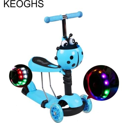 Childrens scooter baby 3in1 PU 3wheels flashing outdoor sports Bodybuilding