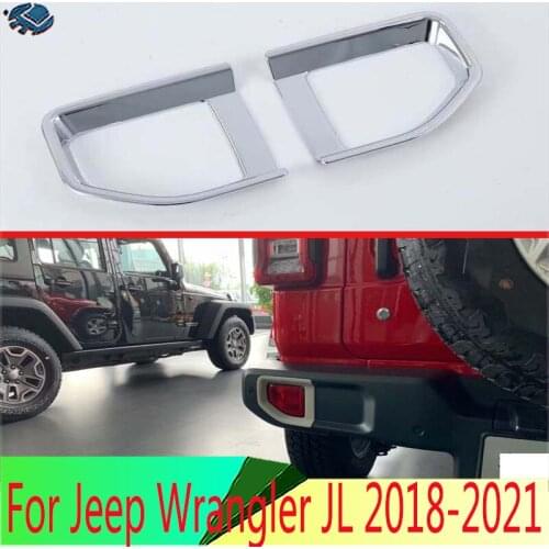 For Jeep Wrangler JL 2018 2019 ABS Chrome Rear Fog Light Lamp Cover Trim Molding Bezel Garnish Sticker