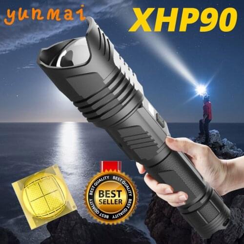 XHP90 led flashlight Powerful xhp70.2 most powerful flashlight 26650 usb torch xhp70 xhp50 lantern 18650 hunting lamp hand light