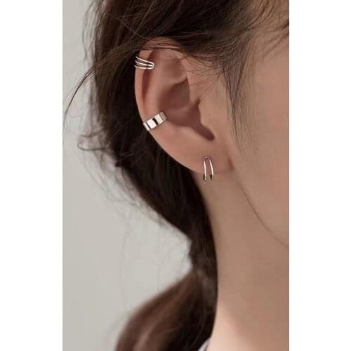 Korean Earings Fashion Jewelry Gothic Oorbellen Hollow Non-pierced Ear Bone Clip Brincos Stud Earrings For Women Wholesale