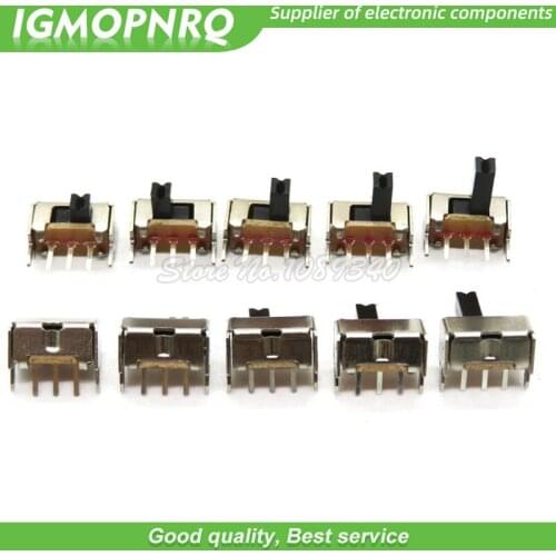 50pcs SK12D07VG2/3/4/5/6 Miniature Slide Switch SPDT 3 Pin PCB 2 Position 1P2T Side Knob Handle High 2/3/4/5/6mm IGMOPNRQ