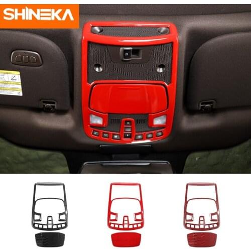 SHINEKA Interior Mouldings For Ford F150 Car Front Roof Reading Lights Lamp Trim Cover Stickers Accessories For Ford F150 2015