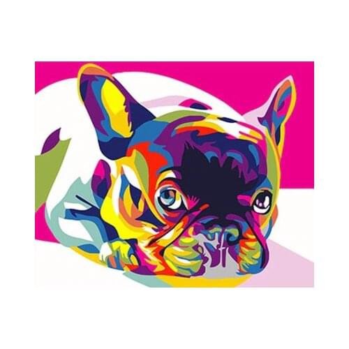 GATYZTORYFrame Diy Painting By Numbers Kit Colorful Dog Animals Modern Wall Art Picture By Numbers For Home Decoration Art Craft