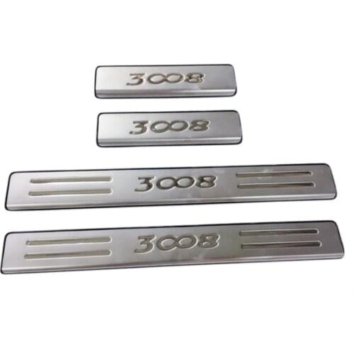 Fit for Peugeot 3008/GT 2016-2020 Car Exterior Accessories Steel Chrome Car Door Scuff Plate Threshold Cover Trim 4pcs