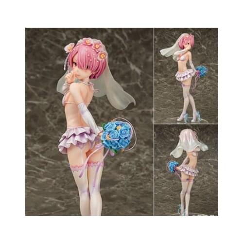NEW hot 25cm Life in a different world from zero Ram Wedding dress action figure toys collector Christmas gift with box