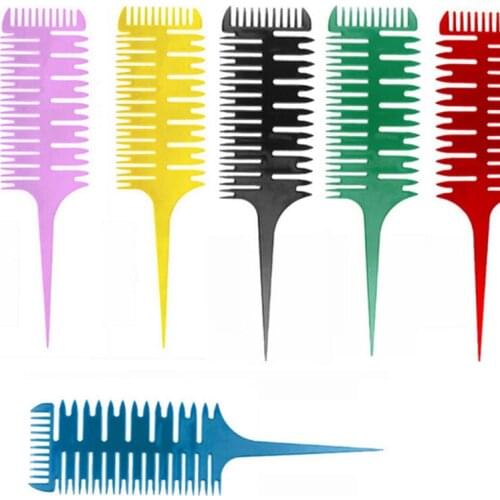 Barber Salon Style Haircut Comb With Tail Fish Bone Shape Colorful Women Updo Big Tooth Comb Hair Dyeing Tool