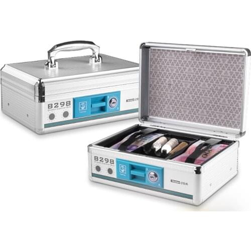 Portable Double-layer Cashier Box with Lock Supermarket Convenience Store Spread Money Change Box Financial Storage