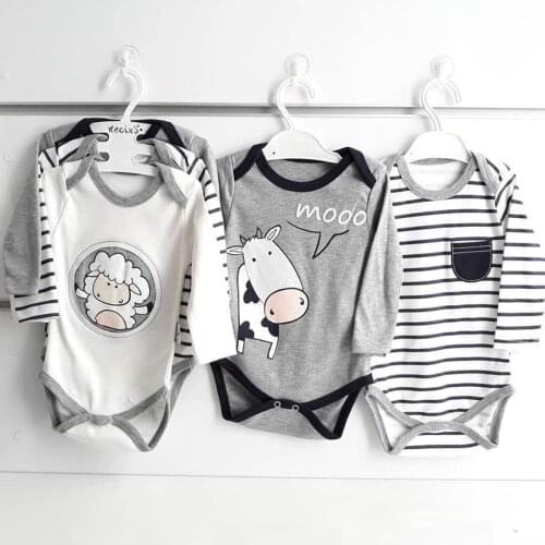 With the lamb Cow 3 Piece Baby Badi The Zibin Set