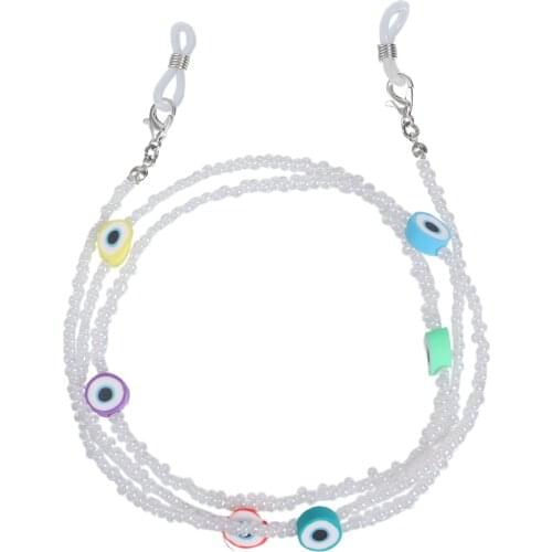 New Acrylic Imitation Pearls Polymer Clay Seeds Beaded Glasses Lanyard Holder Women Multiple Styles Anti-lost Mask Chain Hanging