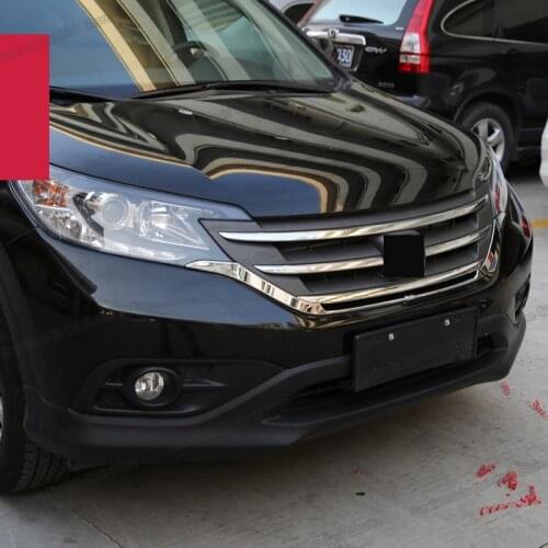 Shiny silver abs car front grill net trims for honda crv 2012 2013 2014 cr-v sport 4 accessories auto styling exterior details