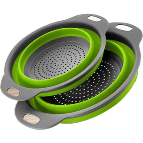 Foldable Silicone Colander Fruit Vegetable Washing Basket Strainer Strainer Collapsible Drainer With Handle Kitchen Tools