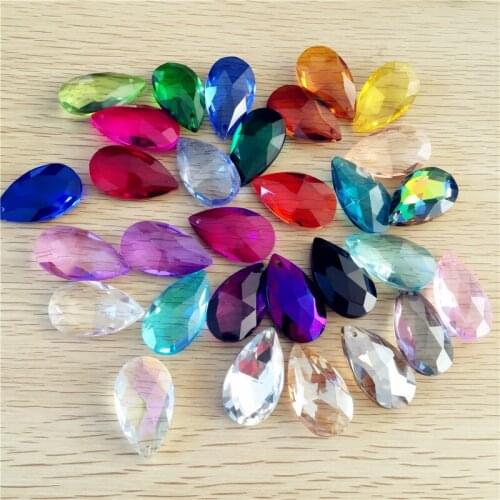 Mix color 38mm 10units Glass Crystal Almond Chandelier Pendant Light Lamp Part Drops DIY Accessories Hanging Pendant Parts