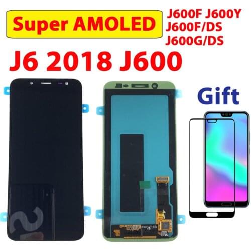SUPER AMOLED For Samsung Galaxy J6 2018 J600 J600F J600Y LCD Screen Display And Touch Glass Pannel Assembly