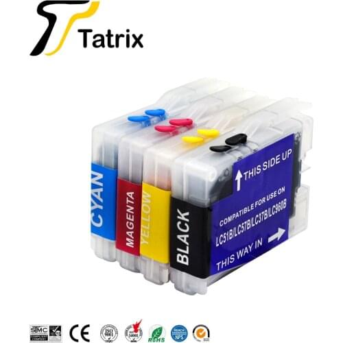 Tatrix LC51 LC37 LC57 LC970 LC1000 refillable Ink cartridge for brother DCP-130C 135C 150C DCP-330C DCP-350C Printer