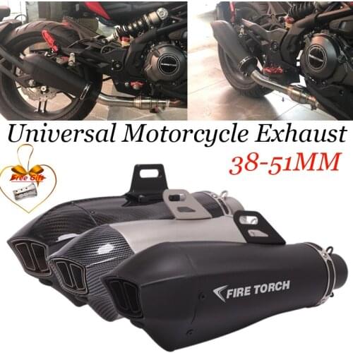 Universal 38- 51mm exhaust pipe modify motocross Fire Torch muffler db killer for z900 cb1000r pcx duke790 silencieux moto