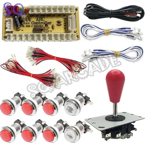 Zero Delay USB Encoder Arcade Cabinet Diy Kit ps2 Controller 5pin Joystick LED Push Buttons to PC / Raspberry Pi game console