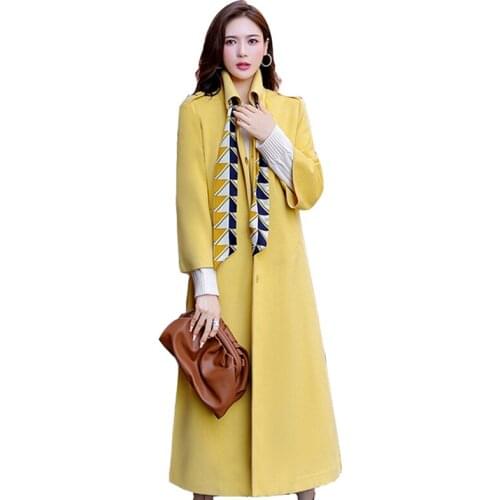 High-quality loose plaid woolen coat women winter new Korean knee-length long foreign style wool coats womens jacket overcoat