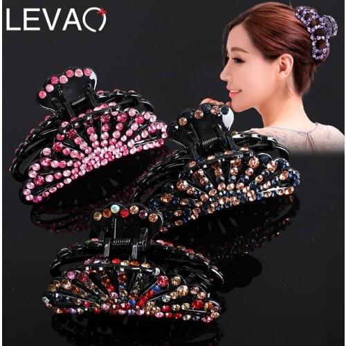 Levao New Rhinestone Hair Claws For Woman Fashion Crystal Hair Clip Hairpins Hairgrip Barrettes Hair Accessories Girls Headwear