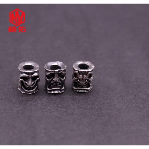 1PC Sadness Anger Joy Mood Set White Copper Retro Brass Copper Oxide EDC Paracord Beads Lanyard Pendants Knife Beads